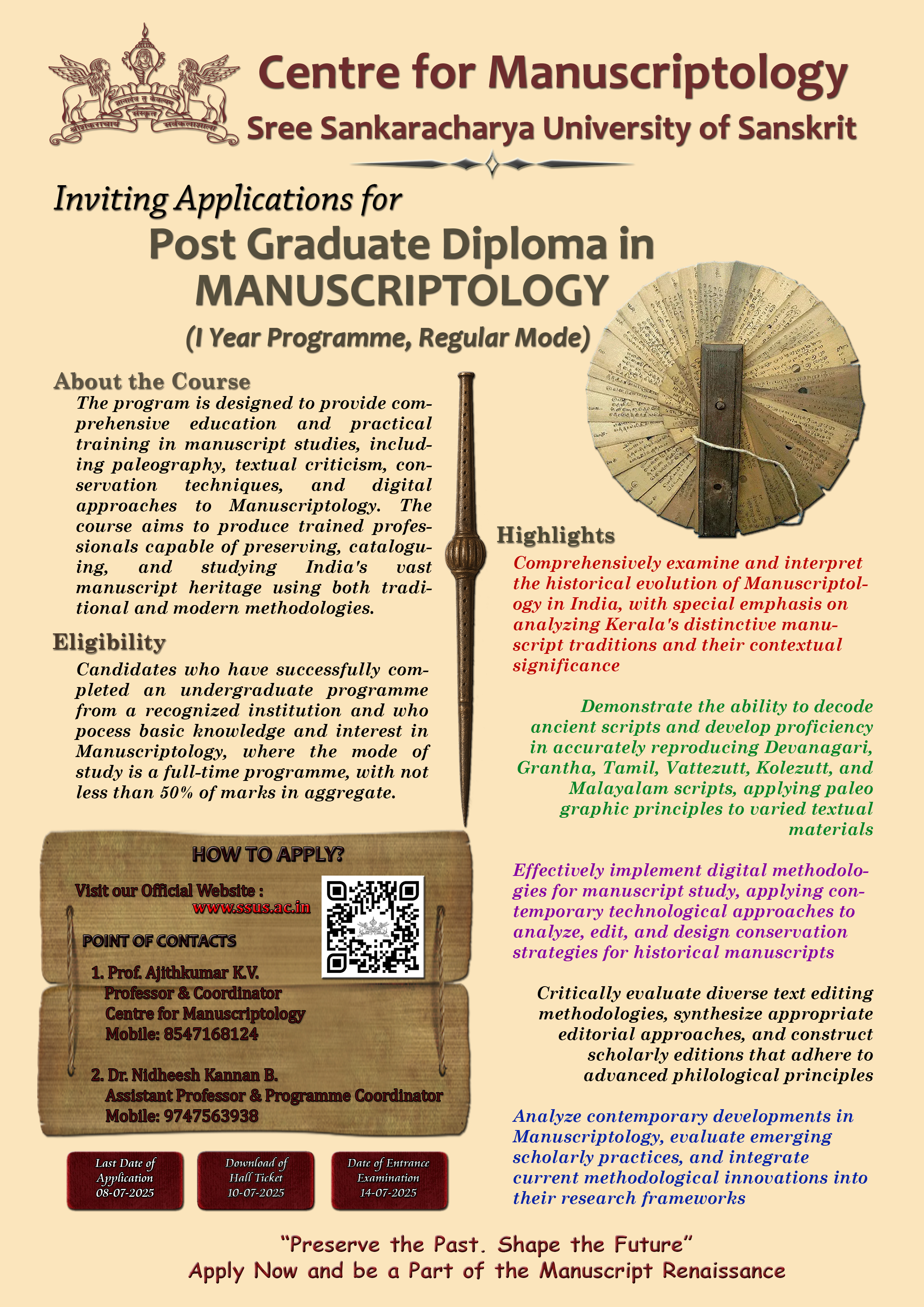 PG Diploma in Manuscriptology