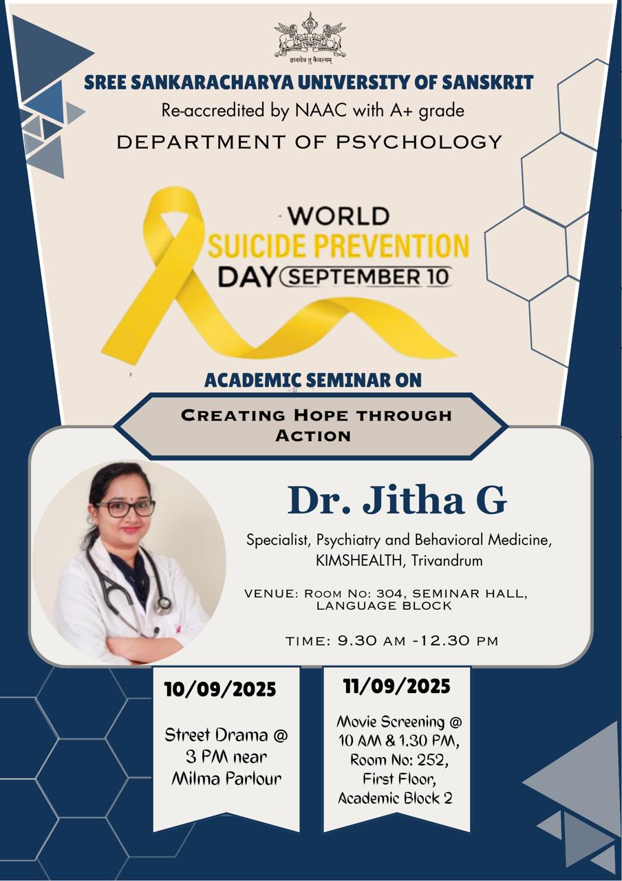 World Suicide Prevention Day, 2025 – Academic Seminar and Awareness Programmes